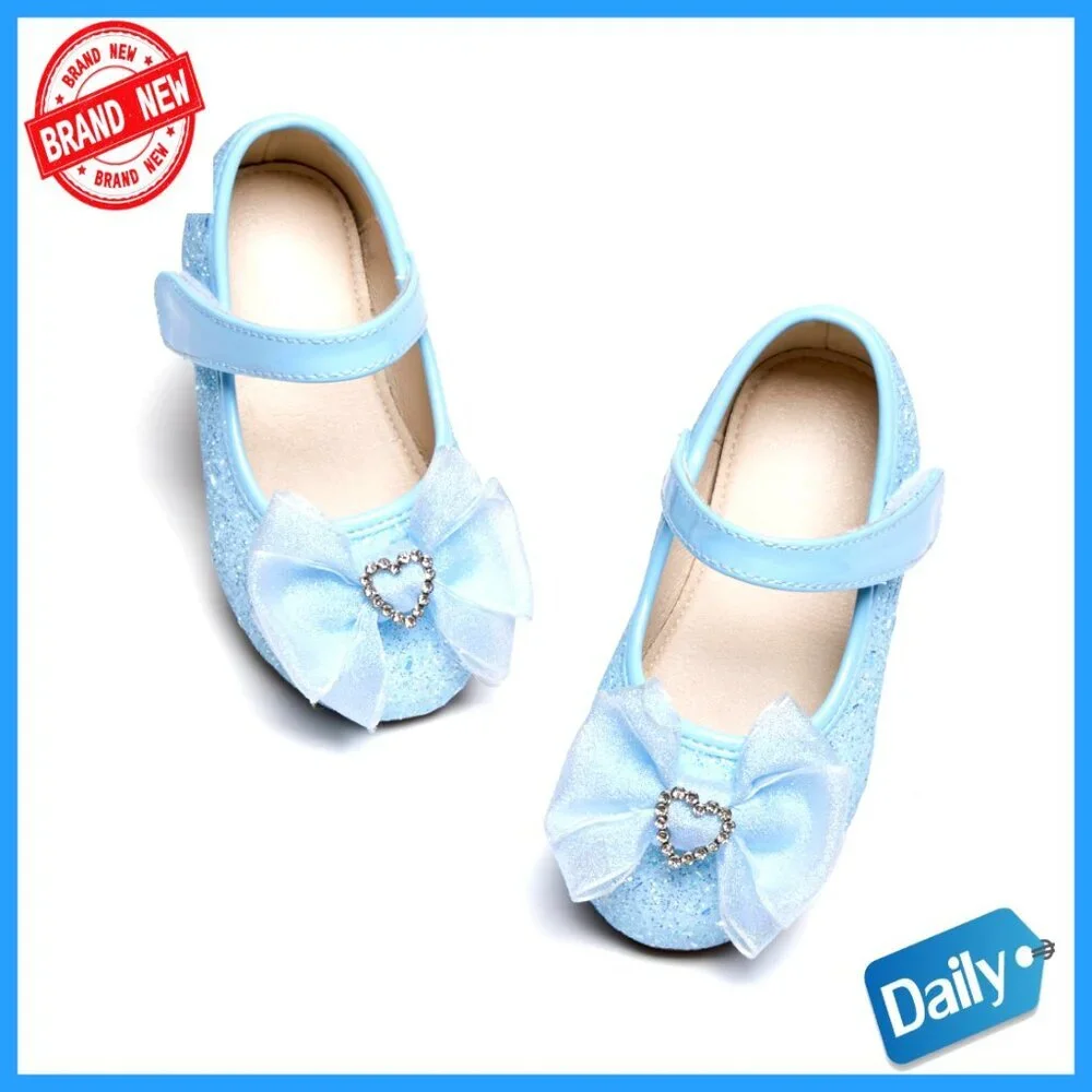 Toddler Girls Glitter Mary Jane Ballet Flats Velcro Closure Princess Shoes